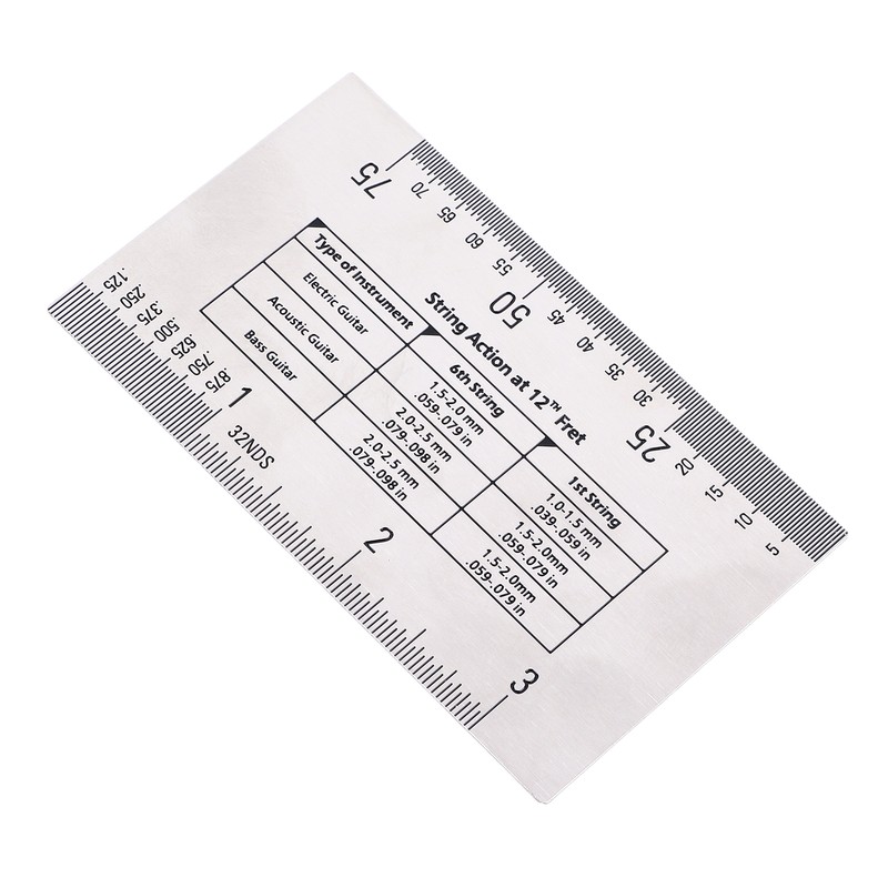 String Action Ruler Stainless Steel Height Gauge Replacement Guitar Repairing