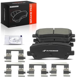 A-Premium Juego de pastillas de freno de disco de cerámica traseras compatibles con Ford Mustang 2015-2020, 4 piezas