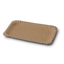 GREENBOX 50 paper plates, square, brown, 10 x 16 cm, sustainable, robust and recyclable, disposable plates for birthdays, barbecues and parties, sustainable forestry, disposable plates