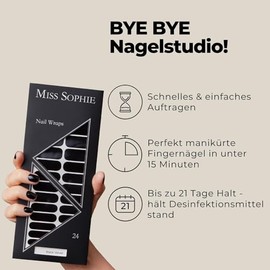 Original Miss Sophie Nagelfolien Black Velvet I 24 ultra-d√ºnne Nagellack-Streifen einfarbig I F√ºr Finger- & Fu√ün√§gel I H√§lt auf Natur- sowie lackierten, Acryl-, Gel- & Shellac-N√§geln