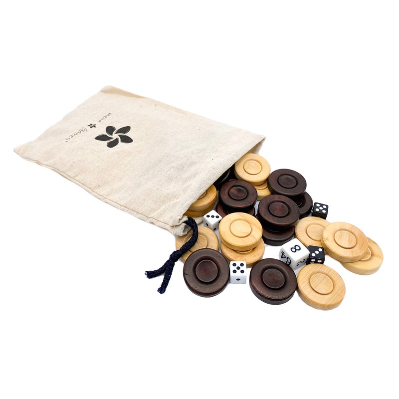 Melia Games Backgammon Olive Wood Replacement Tiles Standard Size 35