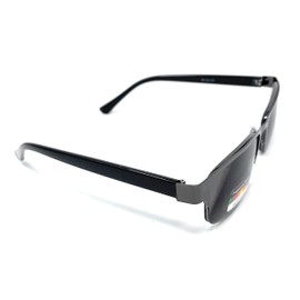 Metal Rectangle Progressive No Line Reading Glasses Tri-Focal Sunglasses Readers (Gunmetal, 2.50, multiplier_x)