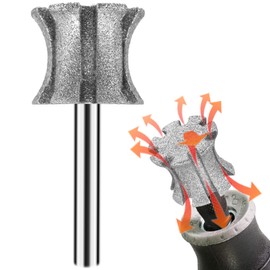 Faster Cooling Dog Nail Grinder Bit Sawtooth Head, Anti-Clogging Diamond Pet Nail Grinding Tip for 1/8" Dremel Rotary Tools & Many Brands for Small Medium Large & Anxious Dogs - SuperC 80#