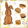 Farmhouse Bunny Serving Wood Trays (Set of 1),Nesting Rabbit-Shaped Wooden