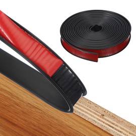 MECCANIXITY TPE U-Shape Edge Banding Self Adhesive Flexible Veneer Edging Trim 1-1/8 Inch x 20ft Furniture Edge Protector for Shelf Cabinet Table Repair Restoration (Black)