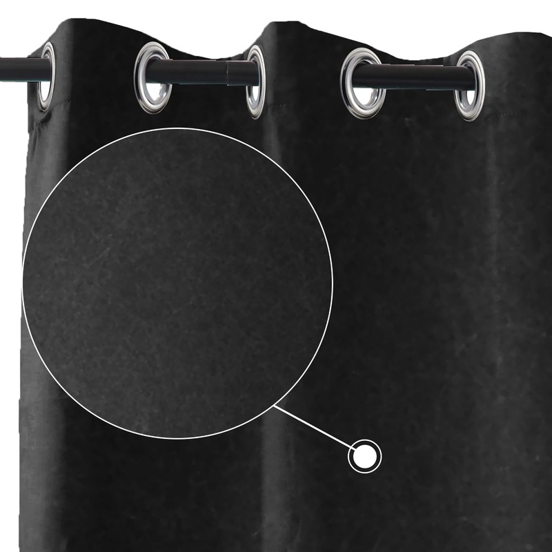 Renaiss Dark Gray Ombre Blackout Curtains for Bedroom Modern Abstract