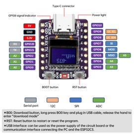 diymore ESP32 C3 Development Board with 0.42 Inch OLED Display, ESP32 Mini Supports WiFi Bluetooth, Suitable for IoT Development, Pack of 2