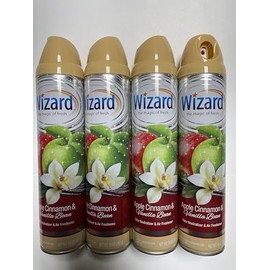 Wizard The Magic of Fresh | Odor Neutralizer & Air Freshener - 10 Oz. Apple cinnamon/vanilla bean.(Pack of 4) (Packaging May Vary)