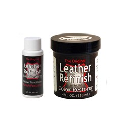 Leather Refinish Color Restorer & Cleaner/Conditioner-Preparer Combo Kit (Dark Brown)