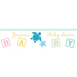 My Wonderful Labels 100 Mom & Baby Turtle Baby Shower Birthday Water Bottle Labels Gender Reveal