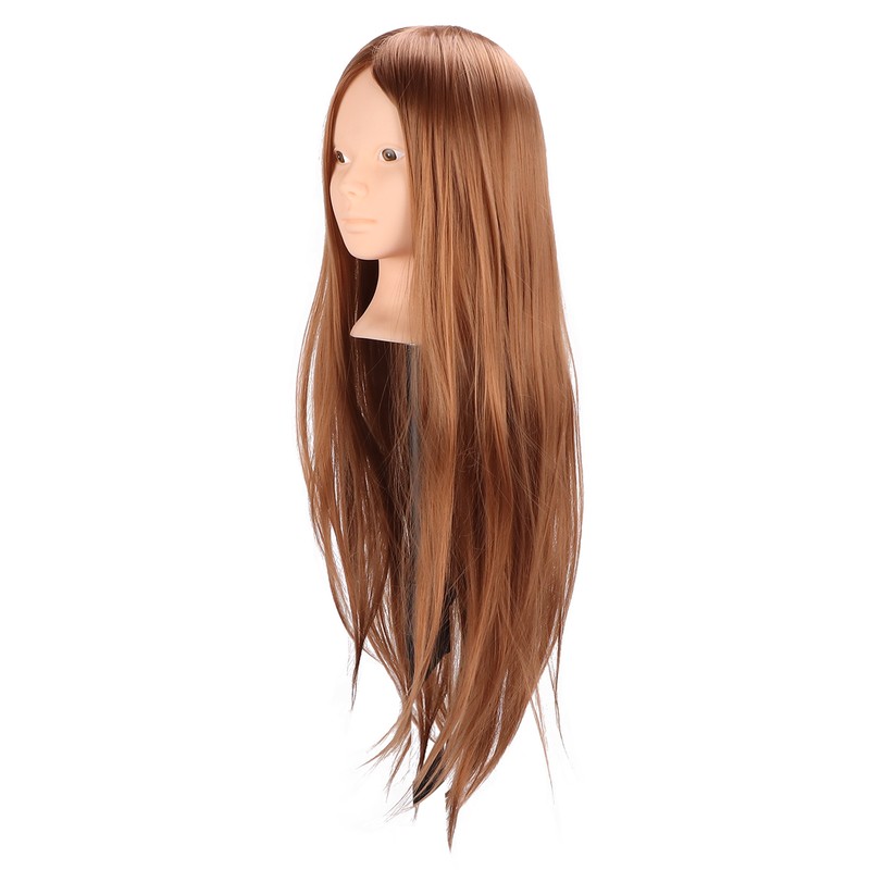 Long Hair Mannequin Head Light Brown Hairdresser Practice Training Head