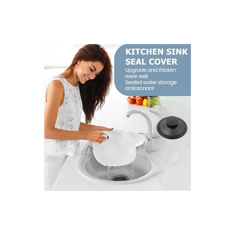 1 Pcs Black Plastic Sink Plug Drain Stopper 3 Inch