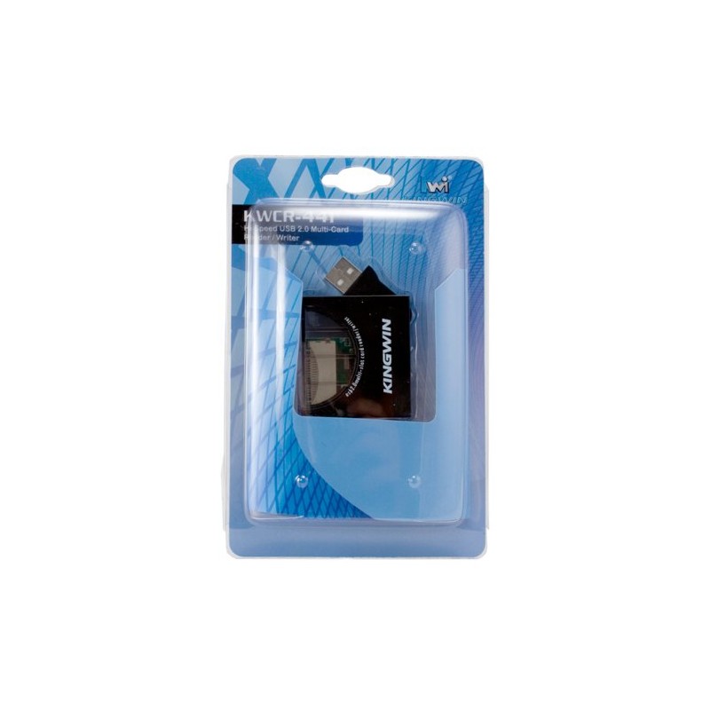Kingwin Hi-Speed USB 2.0 Multi-Card Reader and Writer, KWCR-441 (Black)