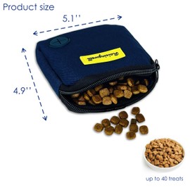 Raisingwell Dog Treat Pouch,Training Clicker and Poop Bags,Blue Treat Pouches for Pet Training Pocket Sized Pet Training Pouch, Zipper Pet Feed Snack Reward, for Puppy Travel or Outdoor Use.