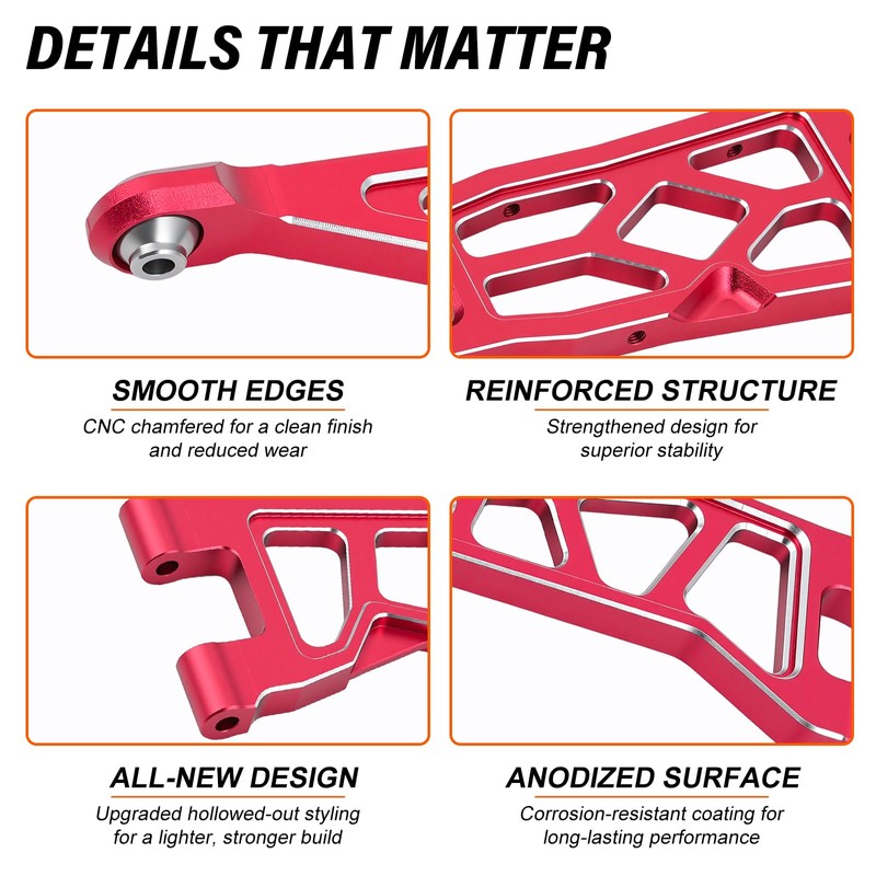 Aluminum Alloy Front & Rear Suspension Arms Set for Arrma