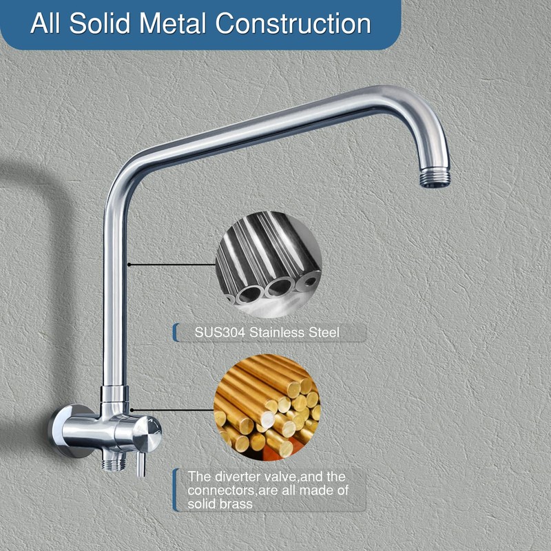 HOMVIVA® All Solid Metal 3-Way Shower Arm Diverter Valve with