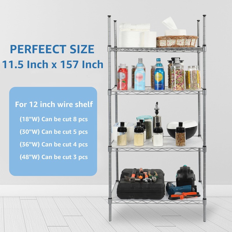 Pantry Shelf Liners for Wire Shelving: 11.5 Inch Wide Thick