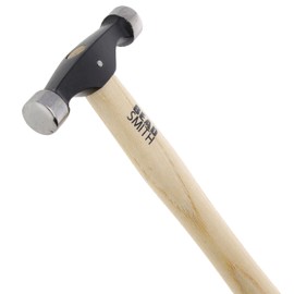 The Beadsmith Small Planishing Hammer - 9 Inches Wooden Handle, 64mm, 2.1oz Steel Head with 13mm Faces - Tool Used by Metalsmiths to Add Shape and Smooth Metal