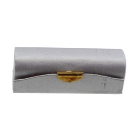 Solid Silver Satin Ladies Lipstick Case with Mirror Purse Lip Stick Holder