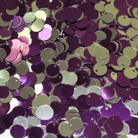 SequinsUSA 8mm Sequins Top Hole Purple Silver Shiny Metallic Reversible Made in USA