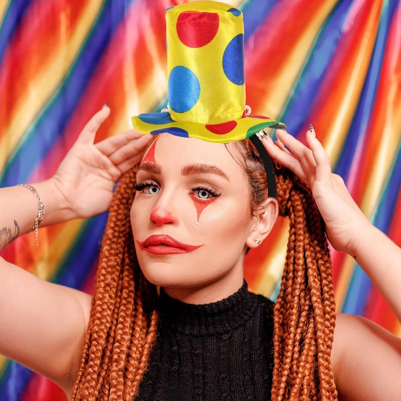 TOYANDONA Clown, cappello da clown, costume di carnevale, divertente performance,