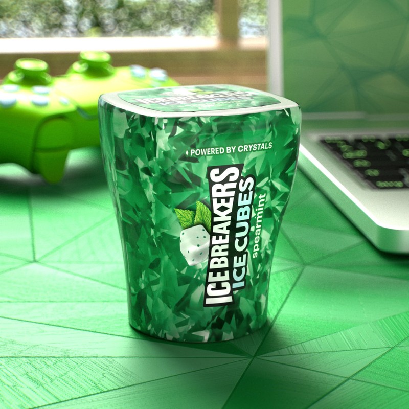 ICE BREAKERS Ice Cubes Spearmint Flavored Sugar Free Chewing Gum