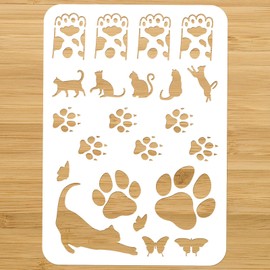 NBEADS Cat Stencils 29.7 x 21 cm, PET Hollow Drawing Painting Stencils for Painting on Wood DIY Scrapbook Photo Album Reusable Craft Painting Wall Stencils