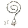 Succuba Padlock Necklace Chain Collar Choker with Two Keys and