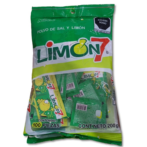 Limon 7 Salt & lemon powder 100pc bag 7oz by MEXICAN CANDY