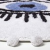 HOMESCAPES Cotton Eye See You Eye Bath Mat White Super