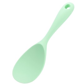 uxcell 2pcs Silicone Rice Paddle, Non Stick Rice Spoon Silicone Rice Spatula Heat Resistant Rice Cooker Spoon, Light Green