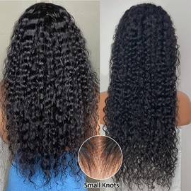Water Wave 13x4 HD Lace Front Wigs Human Hair 180 Density Wet And Wavy Human Hair Wig Pre Plucked Wigs for Woman With Baby Hair Natural Black Color 20 Inch