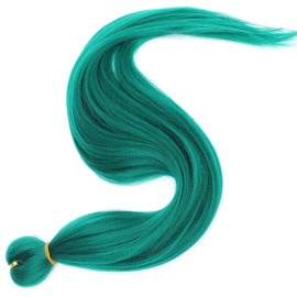 WOONEKY 3rolls Green Braiding Hair Extensions Pre-stretched Low Temperature Silk for Braids for Daily Wear Cosplay and Parties