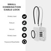 UP Security 3 Digit Combination Padlock with Cable, Luggage, Backpack