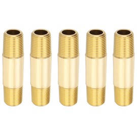 PATIKIL 1/8" x 1/8" NPT Male Brass Pipe Fitting Long Nipple, 10Pcs 2" Long Straight Pipe Fitting Connector Extender for Fuel, Air, Water, Oil, Gas System Connection, 1200PSI