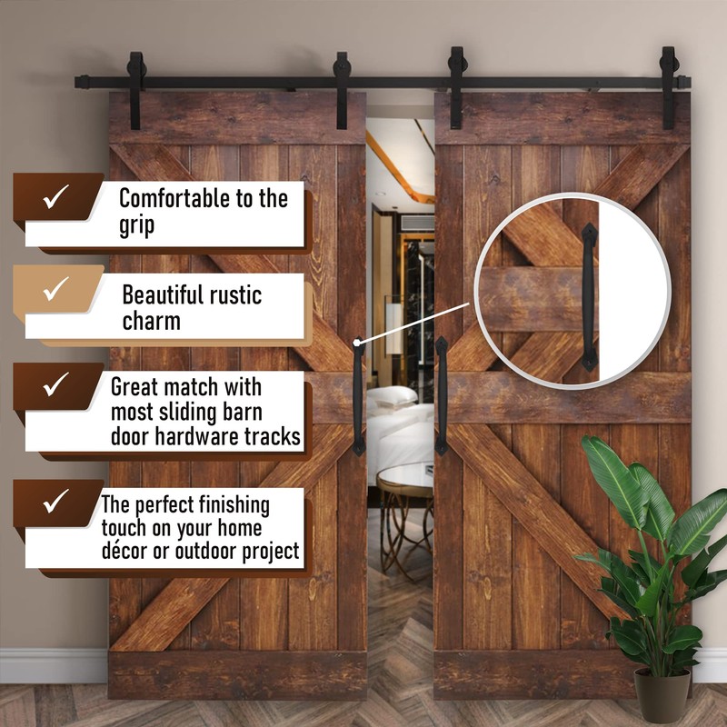 VivaLight 2-Pack 10 Inch Round Rustic Sliding Barn Door Handle