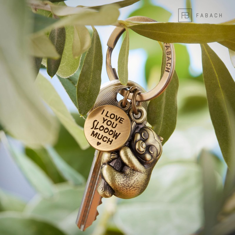 FABACH Dreamy Sloth Keyring - Cute Sloth Lucky Charm for