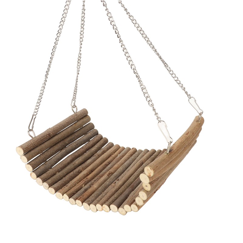Hamster Wooden Swing Natural Large Space Climbing Playing Hamster Swing