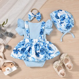 Unutiylo - Vestido para bebé recién nacido, Azul, 12-18 Meses