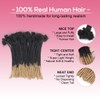 Lounoke 40 Strands Human Hair Loc Extensions, 8 inch Pencle