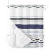 EwdeWwo No Hook Striped Shower Curtain with Snap in Liner,