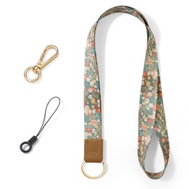Vicloon Vicloon Schlüsselband, Schlüsselband Lanyard für Schlüssel, mit 2 Zubehör, Zweiseitiger Druck in Voller, Halsriemen Schlüsselbund für Schlüssel, ID Badge Card Holder, Ausweishülle(Blumen)