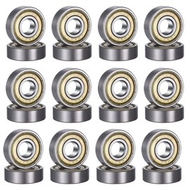 608ZZ Deep Groove Ball Bearing, 24 Pieces 608 ZZ Metal Seal Bearings Double, Miniature Bearings, Double Shielded Miniature Deep Groove ball Bearing, for Skateboards, Scooters, Inline Skates