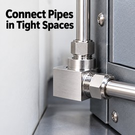 304 Stainless Steel 90° Elbow Pipe Fitting – Male/Female Threaded High-Pressure Connector for Water, Gas, Plumbing and Piping Systems