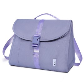 NOL Natural Organic Lifestyle Insulated Lunch Bag for Women/Men, Reusable Nylon Leakproof Lunch Cooler Box, Lunch Tote Bag With Buckle for Work Travel Picnic (Light purple)