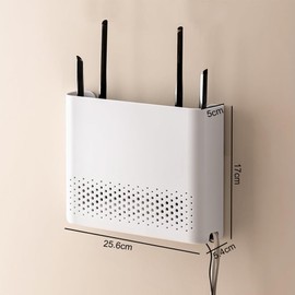 CEWROM Router Box, WiFi Router Storage Box, Wall-Mounted WiFi Storage Box, WiFi Wall Hangings, TV Cable, Hide Box, Wall Decoration, Decorative, White