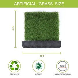 SunTurf Artificial Grass for Dogs, Dog Pee Grass, Fake Grass for Dogs Potty Training, 4x6ft Extra Large Turf Grass, Reusable Puppy Wee Wee Pads, Dog Supplies, Indoor Outdoor