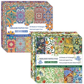 Origami Paper Kit Double Sided 100 Sheets 20 Colors 6 Inch Japanese Chiyo Square Easy Fold Arts Crafts DIY Handwork Origami Papers Beginner Bohemia Morris