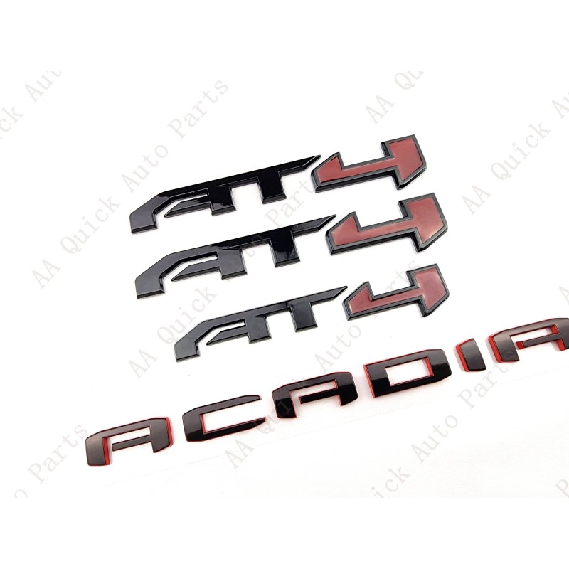 GMC 4PC Gloss Black Red Door Rear Tailgate AT4 Acadia