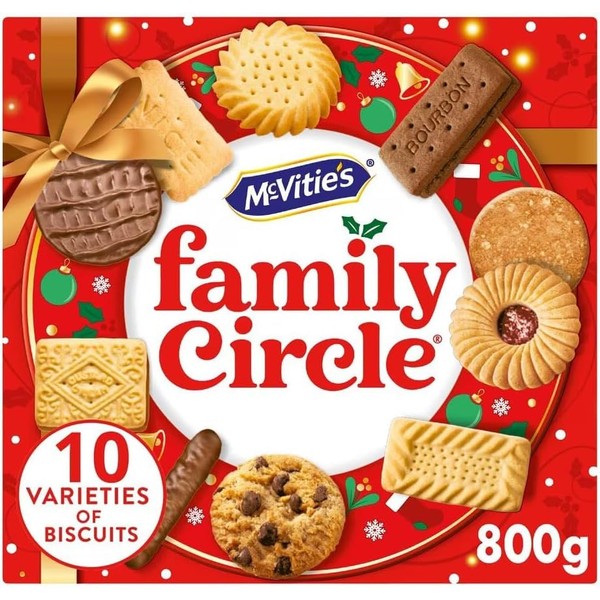 McVitie's Family Circle 10 Biscuit Varieties, Assortment of Plain, Creams, Chocolate and Jam Biscuits - 800g | Sold by Gronets